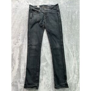 Volcom 2x4 Jean Mens Sz 32x33 Black Skinny Skate Grunge Surf Street Guys Denim